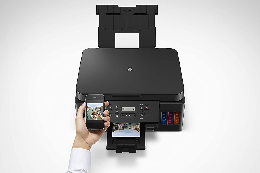 CANON PIXMA G6020 MEGATANK WIRELESS COLOR BORDERLESS ALL-IN-ONE PRINTER:
- WIRELESS 3-IN-1 (PRINT | COPY | SCAN)
- INTEGRATED INK TANKS - UP TO 6,000 PAGES BW / 7,000 PAGES COLOR 
- 13 / 6.8 IPM
- 5,000 PAGE DUTY CYCLE