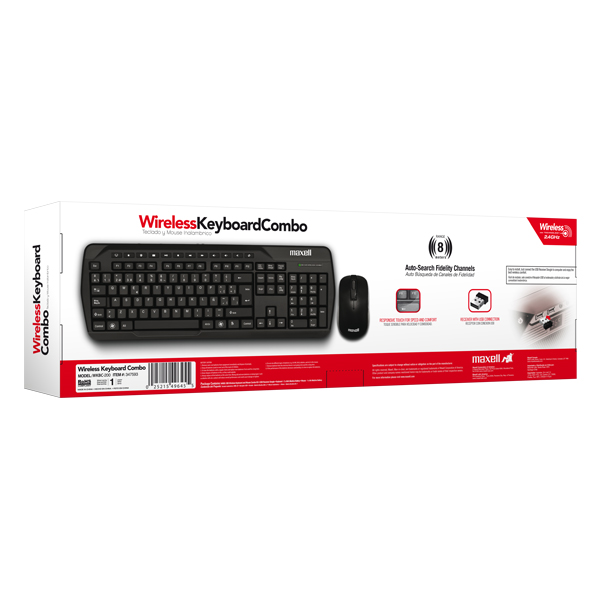 Maxell WKB-200 Combo Teclado con pad numérico y mouse inalámbrico  