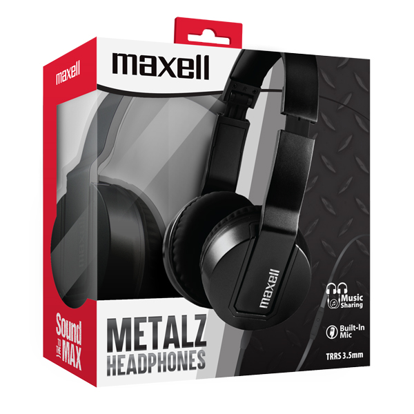 Maxell SMS-10 Audífonos SOLID2 METALZ de copa media con micrófonos con sistema de música compartida