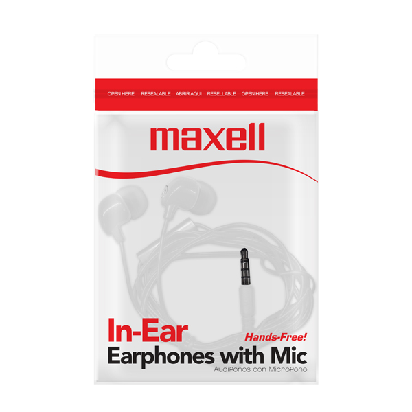 Maxell IN-BAX Audífonos con Micrófono Blanco (50 Unidades)