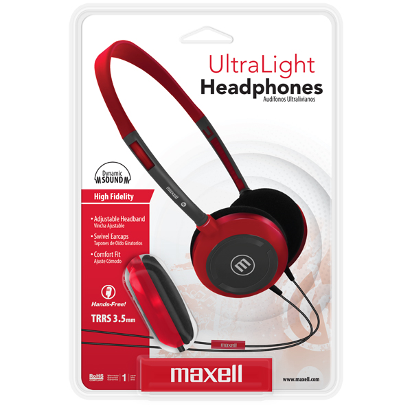 Maxell HP-200 Headband HP con Micrófono Rojo (6 Unidades)