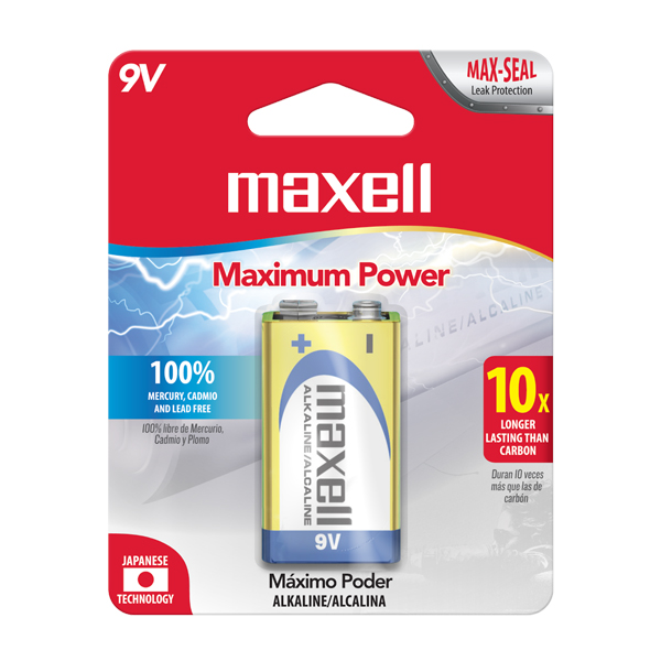 Maxell 6LF22 Batería Alcalina 9 Volts (Total 12 Baterías)