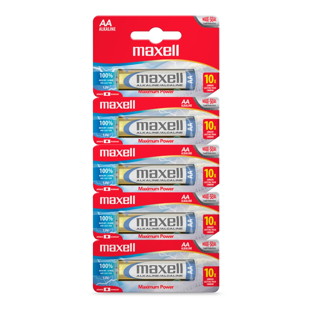 Maxell LR06 5PK Batería Alcalina AA 1,5VOLTS Precio x 5  Unidad