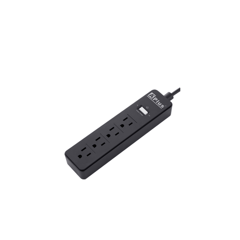 APlus PlusExtend 1-10A-10M Regleta con Protección de Sobrecarga, 10A, 4 Salidas, Cable de 1m