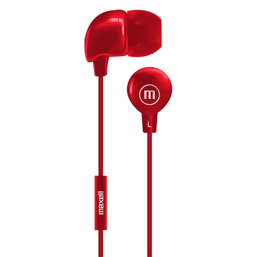 [347947] Maxell IN-BAX Audífonos con Micrófono Rojo (50 Unidades)